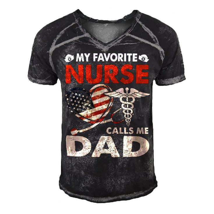 Father Grandpa Mens My Favorite Nurse Calls Me Daddad Papa Gi333 Family Dad Men's Short Sleeve V-neck 3D Print Retro Tshirt