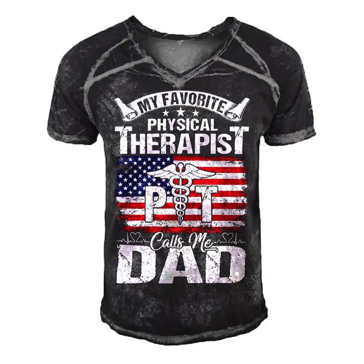 Father Grandpa My Favorite Physical Therapist Calls Me Dad S Day 510 Family Dad Men's Short Sleeve V-neck 3D Print Retro Tshirt