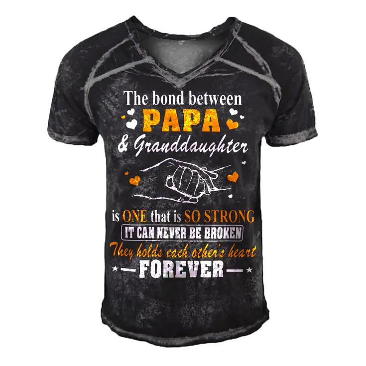 Father Grandpa The Bond Between Papagranddaughter Os One 105 Family Dad Men's Short Sleeve V-neck 3D Print Retro Tshirt