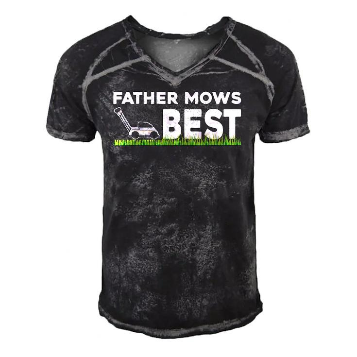 Father Mows Best Gift Fathers Day Lawn Funny Grass Men's Short Sleeve V-neck 3D Print Retro Tshirt