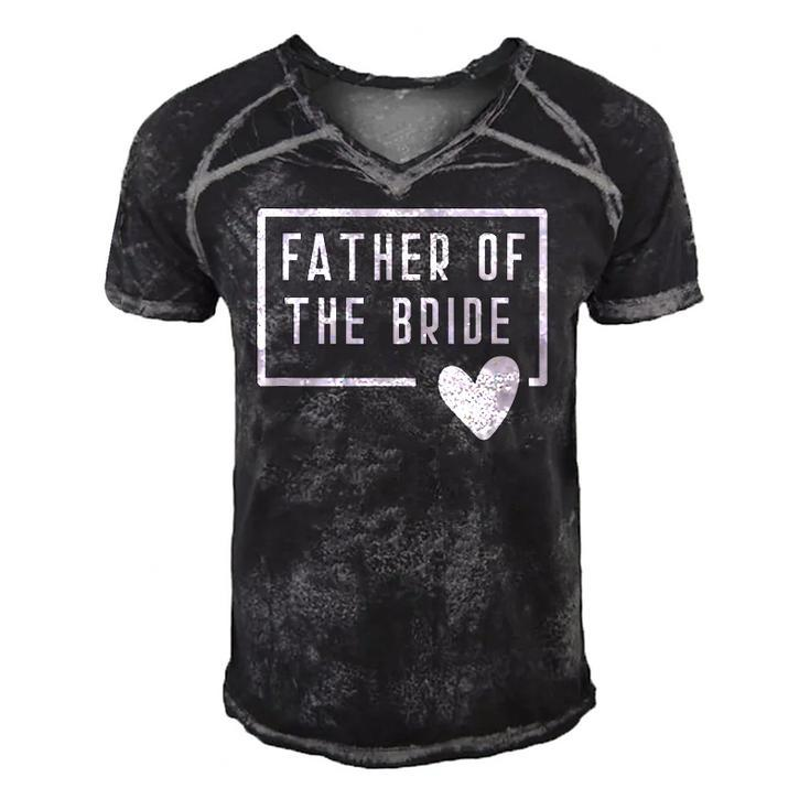 Father Of The Bride Dad Daddy From Bride Daughter Heart Love Men's Short Sleeve V-neck 3D Print Retro Tshirt