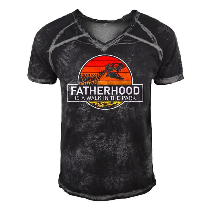 Fatherhood Is A Walk In The Park Funny Men's Short Sleeve V-neck 3D Print Retro Tshirt
