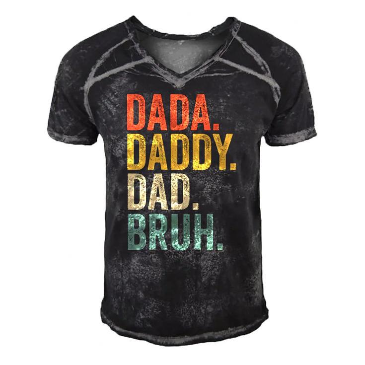 Fathers Day Dada Daddy Dad Bruh Men's Short Sleeve V-neck 3D Print Retro Tshirt
