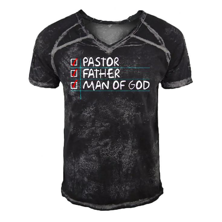 Fathers Day Gift From Church Pastor Dad Man Of God Men's Short Sleeve V-neck 3D Print Retro Tshirt