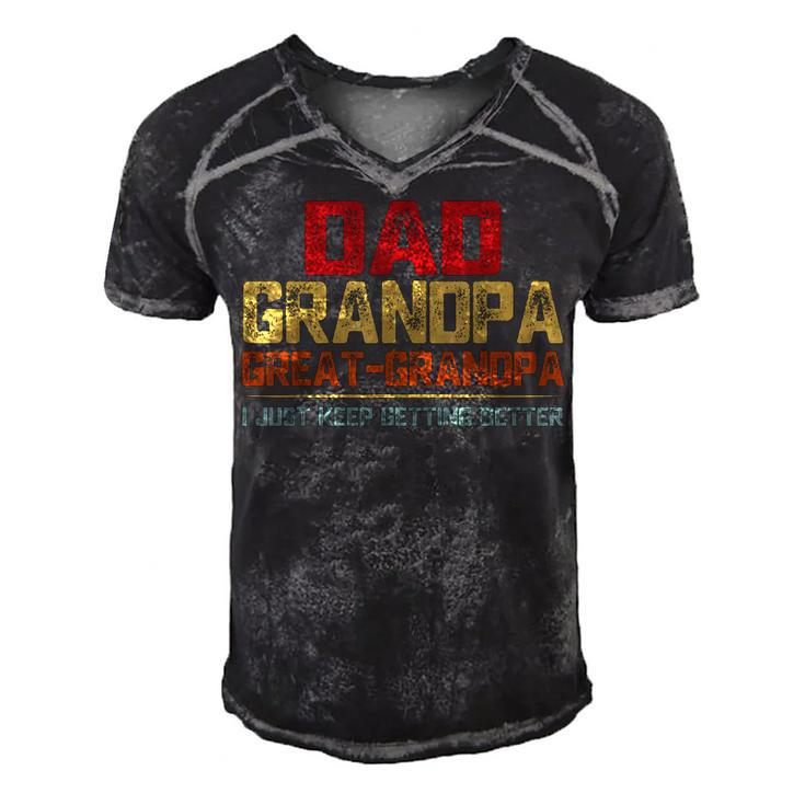 Fathers Day Gift From Grandkids Dad Grandpa Great Grandpa Men's Short Sleeve V-neck 3D Print Retro Tshirt