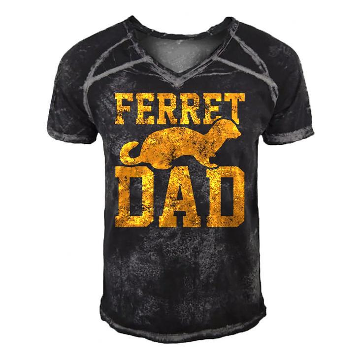 Ferret Dad Papa Father Vintage Men's Short Sleeve V-neck 3D Print Retro Tshirt
