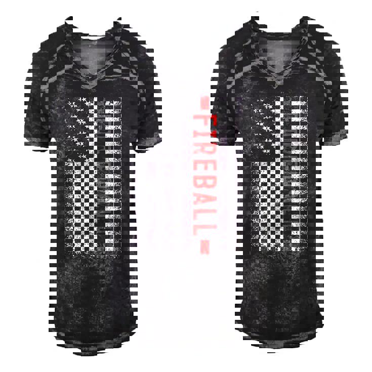 Fireball American Flag 4Th Of July Cool Soccer Player Men's Short Sleeve V-neck 3D Print Retro Tshirt