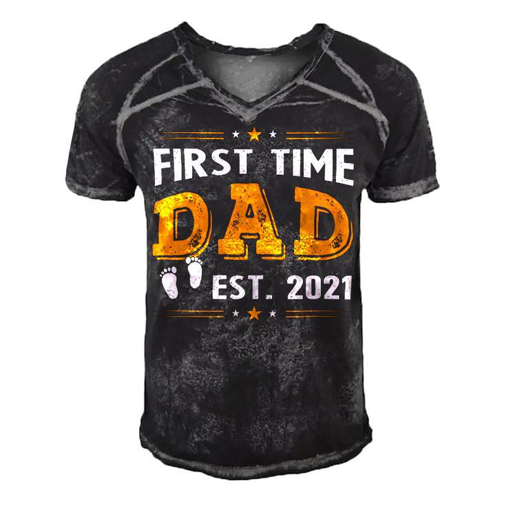 First Time Dad Est 2021 Men's Short Sleeve V-neck 3D Print Retro Tshirt