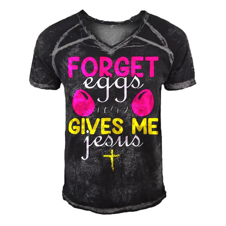 Forger Eggs Gives Me Jesus Funny Easter Day Men's Short Sleeve V-neck 3D Print Retro Tshirt