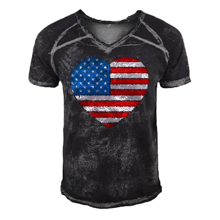 Fourth Of July 4Th July Us America Flag Kids Men Patriotic Men's Short Sleeve V-neck 3D Print Retro Tshirt
