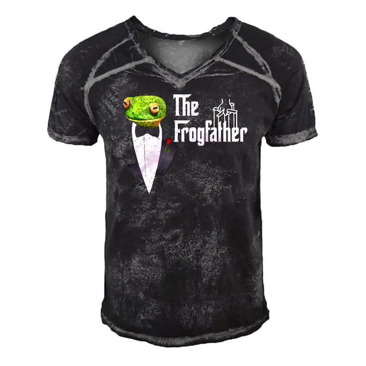 Frog Father Or Frogfather For Frogs Fan Frog Lovers Men's Short Sleeve V-neck 3D Print Retro Tshirt