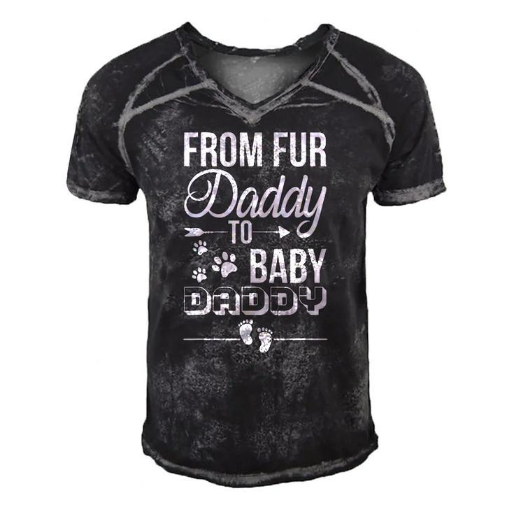 From Fur Daddy To Baby Daddy - Dad Fathers Day Pregnancy Men's Short Sleeve V-neck 3D Print Retro Tshirt