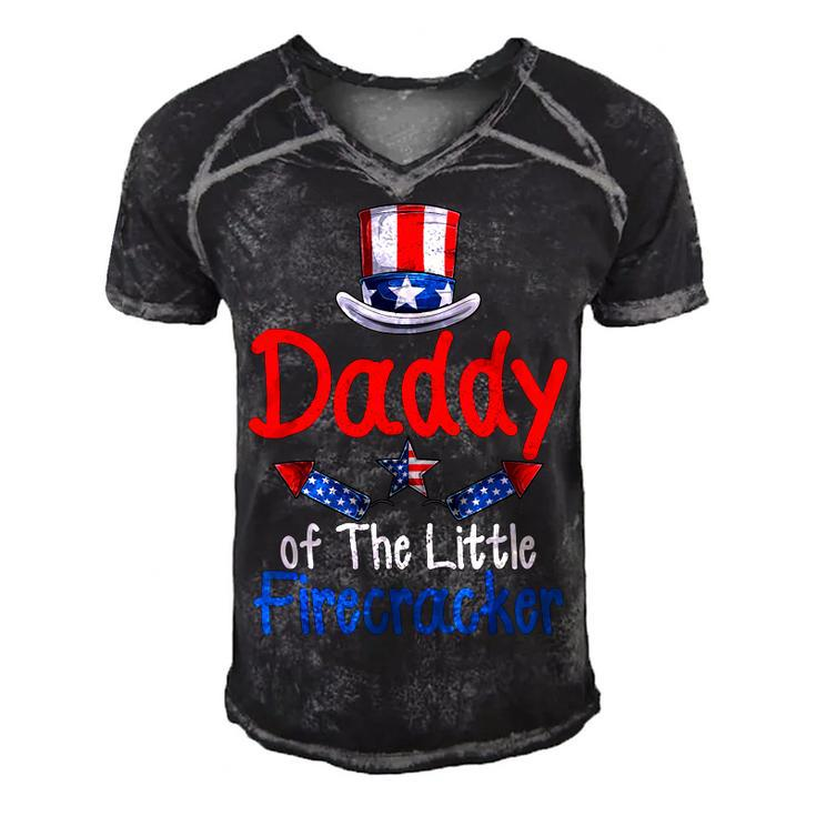 Funny 4Th Of July  Daddy Of The Little Firecracker  V2 Men's Short Sleeve V-neck 3D Print Retro Tshirt