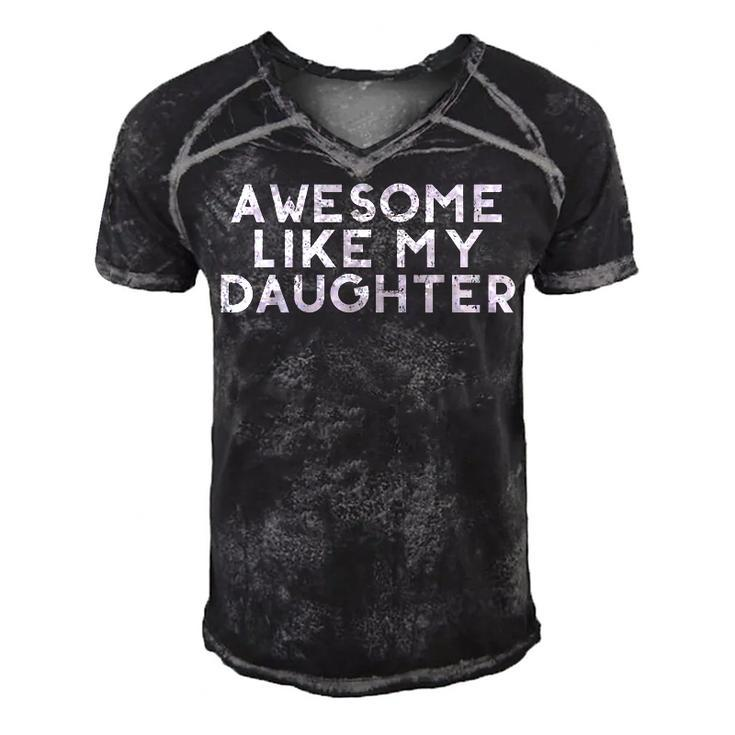 Funny Awesome Like My Daughter Fathers Day Gift Dad Joke  Men's Short Sleeve V-neck 3D Print Retro Tshirt