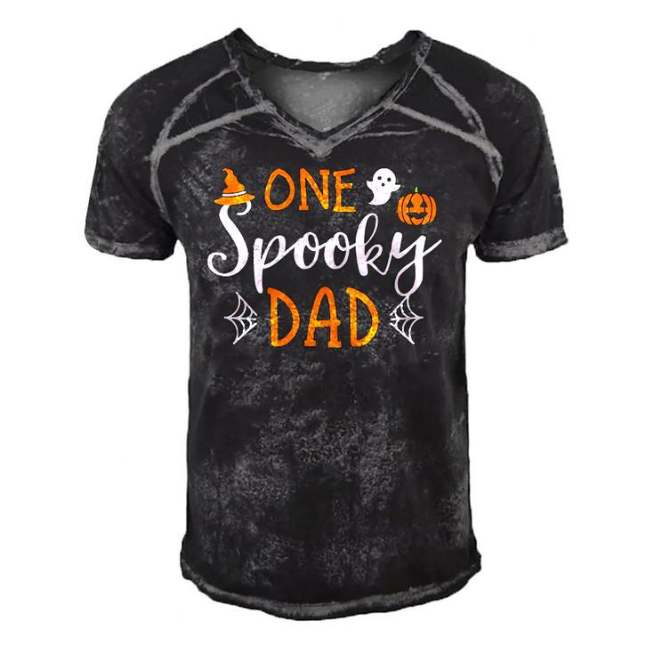Funny Cute Matching Halloween Family S One Spooky Dad Men's Short Sleeve V-neck 3D Print Retro Tshirt