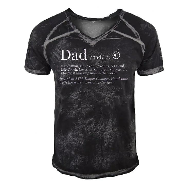 Funny Dad Definition Fathers Day Men's Short Sleeve V-neck 3D Print Retro Tshirt