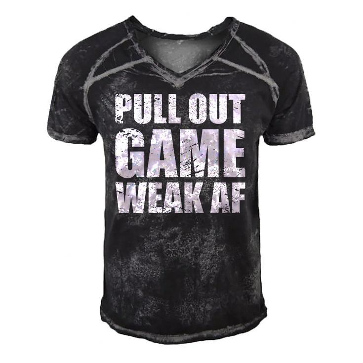 Funny Dad My Pull Out Game Is Weak Af Men's Short Sleeve V-neck 3D Print Retro Tshirt