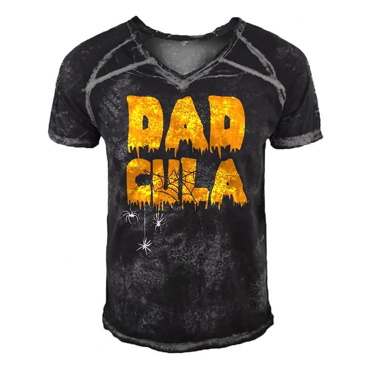 Funny Dadcula Dracula Halloween Dad Costume  Men's Short Sleeve V-neck 3D Print Retro Tshirt