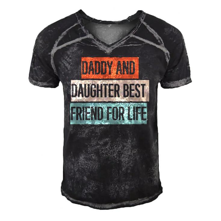 Funny Daddy And Daughter Best Friend For Life Men's Short Sleeve V-neck 3D Print Retro Tshirt