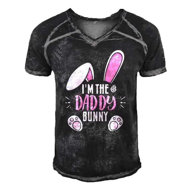 Funny Easter Im Daddy Bunny For Dads Family Group Men's Short Sleeve V-neck 3D Print Retro Tshirt