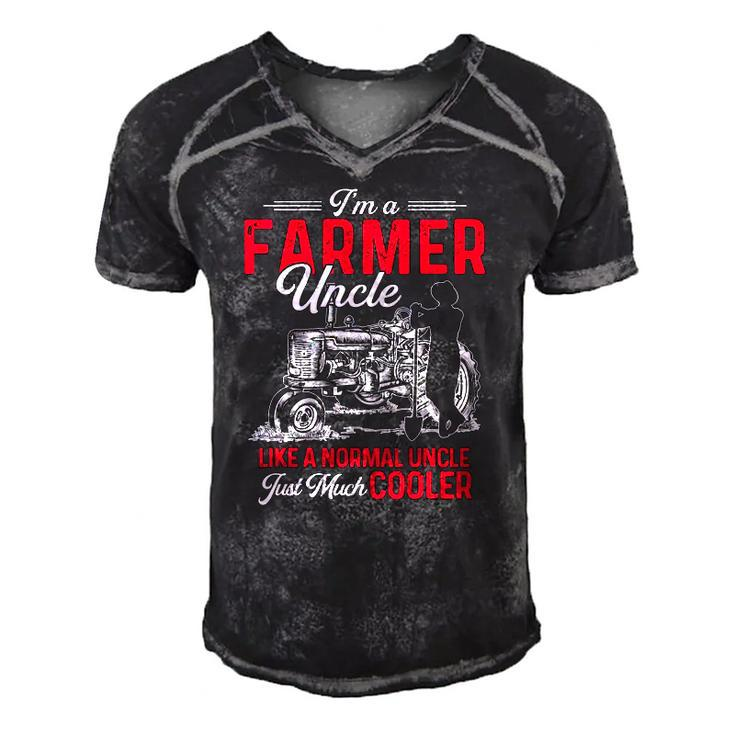 Funny Farmer  Men Tractor Lover Rancher Farmer Uncle Men's Short Sleeve V-neck 3D Print Retro Tshirt