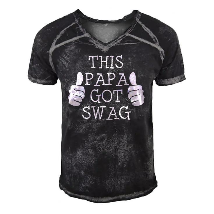 Funny Fathers Day This Papa Got Swag Men's Short Sleeve V-neck 3D Print Retro Tshirt