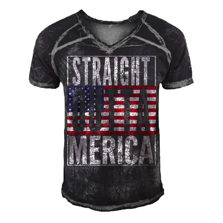 Funny Fourth Of July Gift July 4Th Merica Usa Flag Dad Joke  Men's Short Sleeve V-neck 3D Print Retro Tshirt