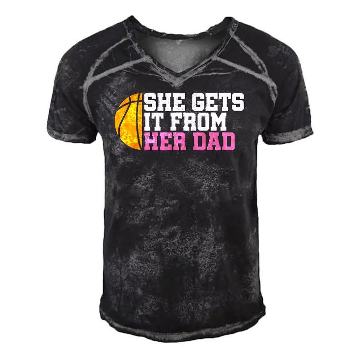Funny Girls Womens Basketball Dad Coach Men's Short Sleeve V-neck 3D Print Retro Tshirt