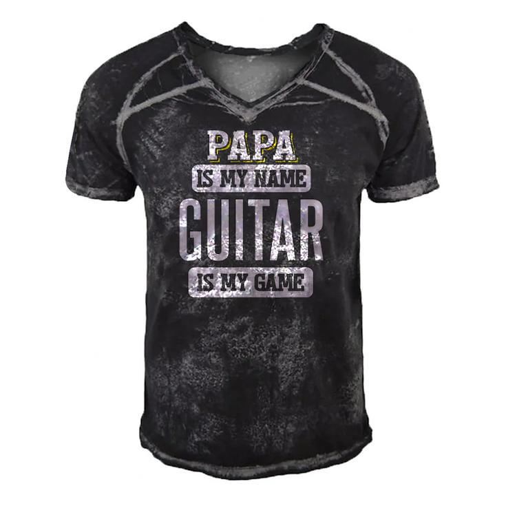 Funny Guitar Gift For Papa Fathers Day Men's Short Sleeve V-neck 3D Print Retro Tshirt