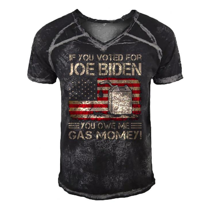 Funny If You Voted For Joe Biden You Owe Me Gas Money Men Men's Short Sleeve V-neck 3D Print Retro Tshirt