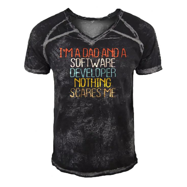 Funny Im A Dad And A Software Developer Nothing  Men's Short Sleeve V-neck 3D Print Retro Tshirt