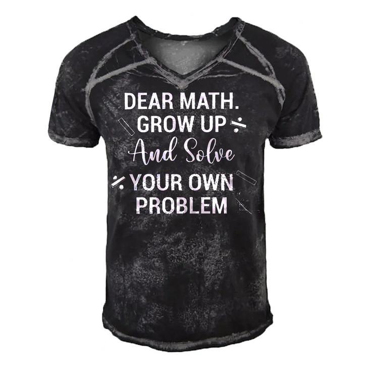 Funny Math Quote For Girls Boys Teens Men Women Dear Math    V2 Men's Short Sleeve V-neck 3D Print Retro Tshirt