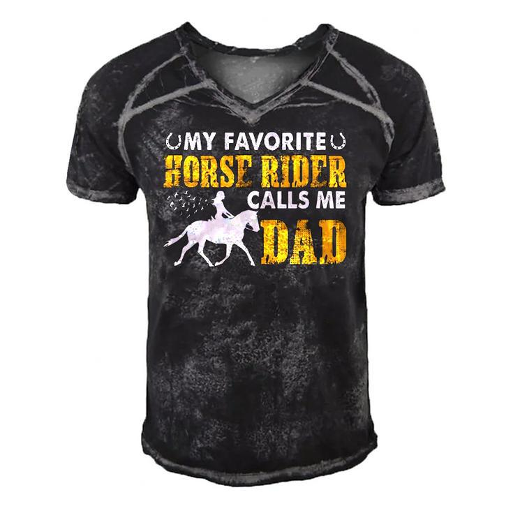 Funny My Favorite Horse Rider Calls Me Dad Fathers Day Men's Short Sleeve V-neck 3D Print Retro Tshirt