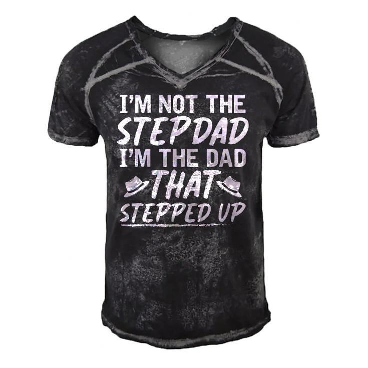Funny Stepdad Fathers Day Family Daddy Bonus Dad Step Dad Men's Short Sleeve V-neck 3D Print Retro Tshirt