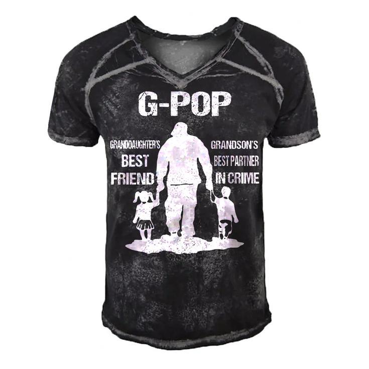 G Pop Grandpa Gift   G Pop Best Friend Best Partner In Crime Men's Short Sleeve V-neck 3D Print Retro Tshirt