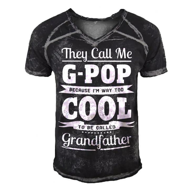 G Pop Grandpa Gift   Im Called G Pop Because Im Too Cool To Be Called Grandfather Men's Short Sleeve V-neck 3D Print Retro Tshirt
