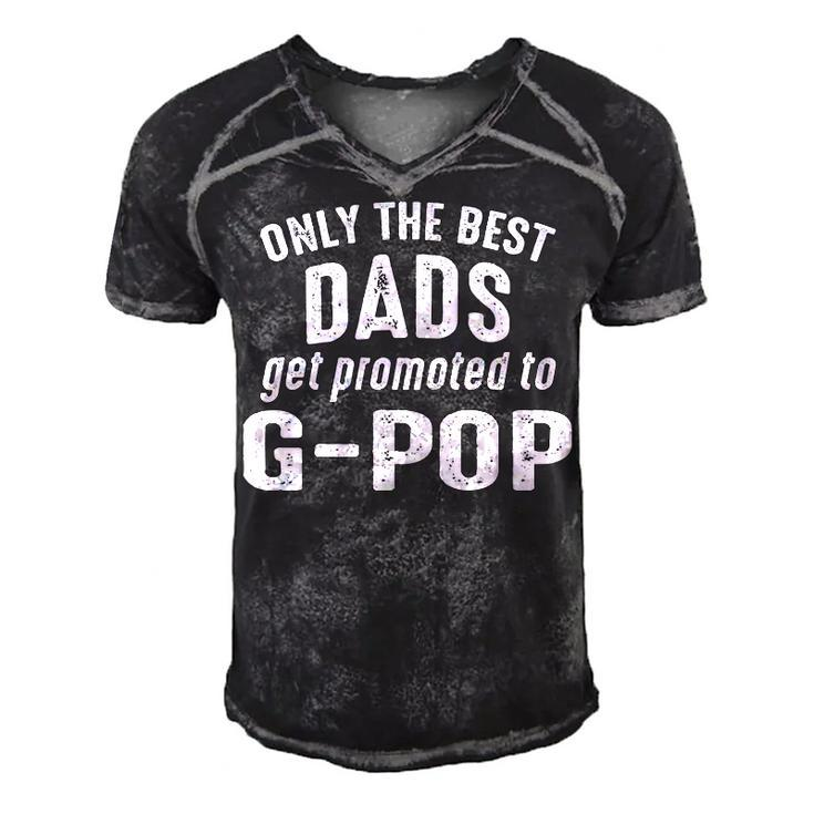 G Pop Grandpa Gift   Only The Best Dads Get Promoted To G Pop Men's Short Sleeve V-neck 3D Print Retro Tshirt
