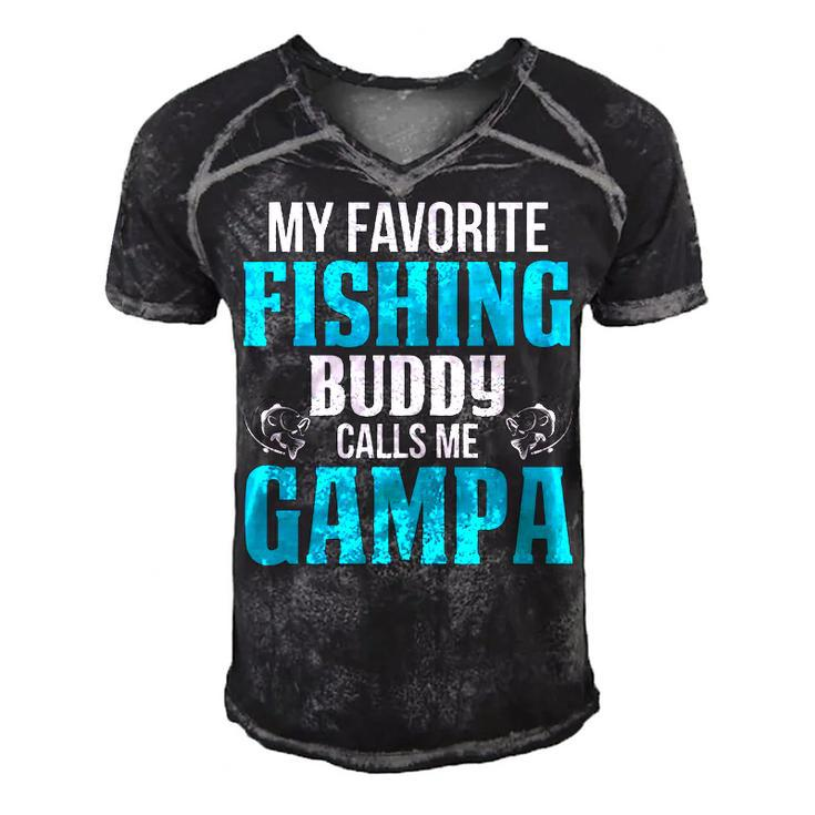 Gampa Grandpa Fishing Gift   My Favorite Fishing Buddy Calls Me Gampa Men's Short Sleeve V-neck 3D Print Retro Tshirt