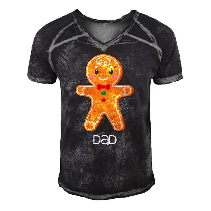 Gingerbread Dad Christmas Matching Pajamas For Family Xmas Men's Short Sleeve V-neck 3D Print Retro Tshirt