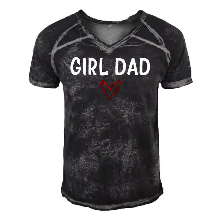 Girl Dad Fathers Day From Daughter Baby Girl Men's Short Sleeve V-neck 3D Print Retro Tshirt