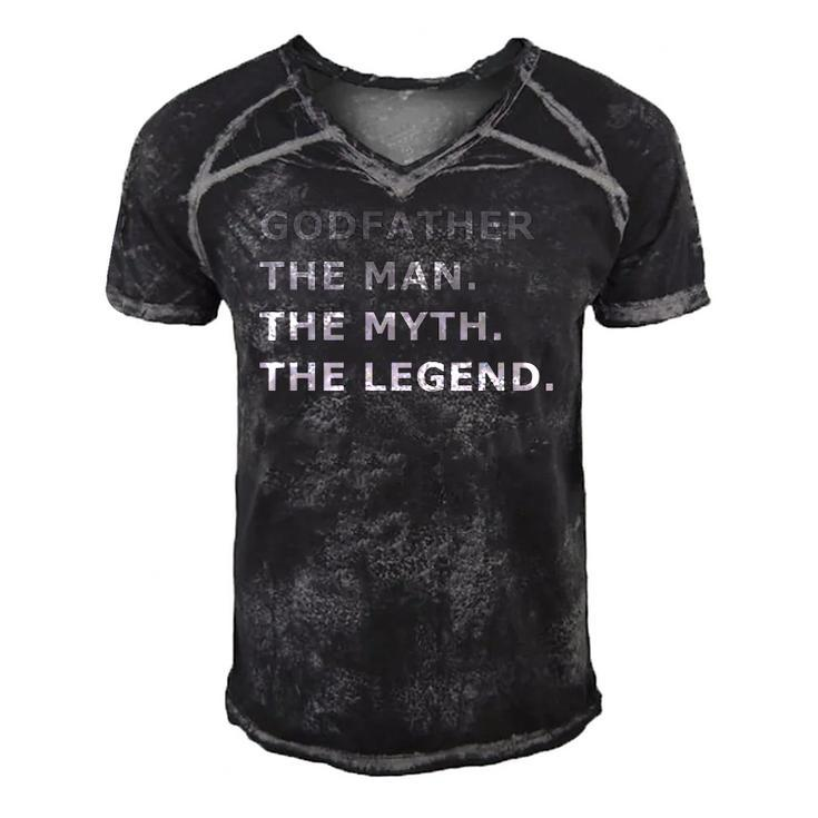 Godfather The Man The Myth The Legend Essential Men's Short Sleeve V-neck 3D Print Retro Tshirt