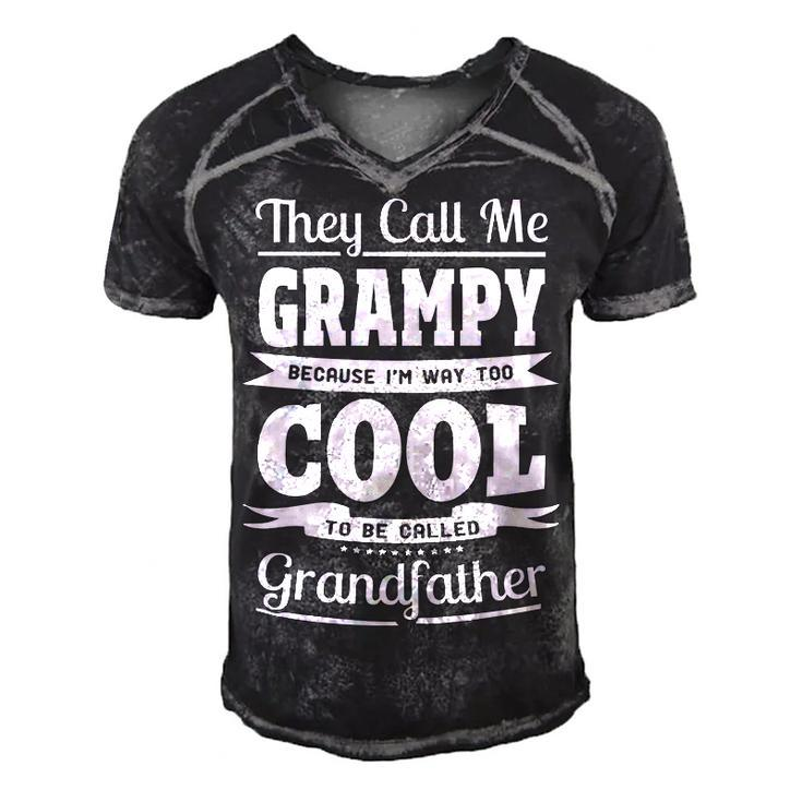 Grampy Grandpa Gift   Im Called Grampy Because Im Too Cool To Be Called Grandfather Men's Short Sleeve V-neck 3D Print Retro Tshirt