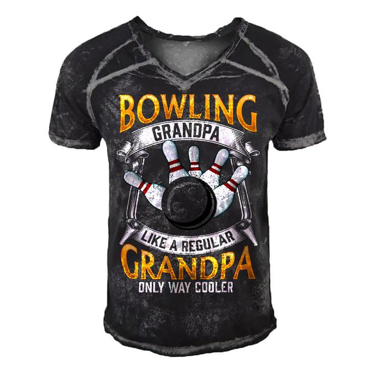Grandfather Cool Grandad Bowler 416 Bowling Bowler Men's Short Sleeve V-neck 3D Print Retro Tshirt