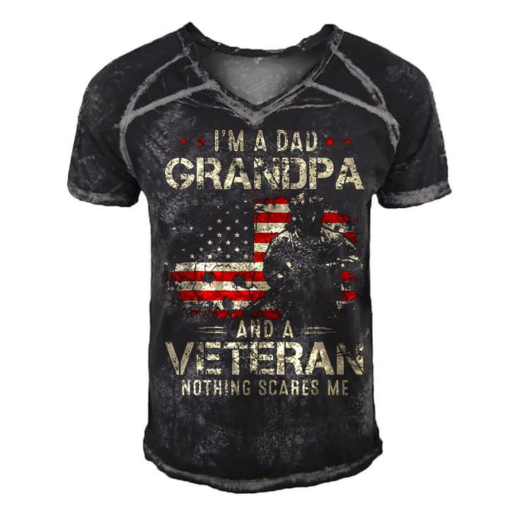 Grandpa  For Men Fathers Day Im A Dad Grandpa Veteran  Men's Short Sleeve V-neck 3D Print Retro Tshirt