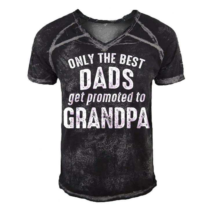 Grandpa Gift   Only The Best Dads Get Promoted To Grandpa Men's Short Sleeve V-neck 3D Print Retro Tshirt