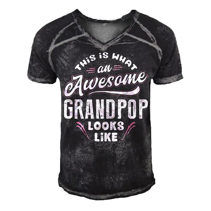 Grandpop Grandpa Gift   This Is What An Awesome Grandpop Looks Like Men's Short Sleeve V-neck 3D Print Retro Tshirt