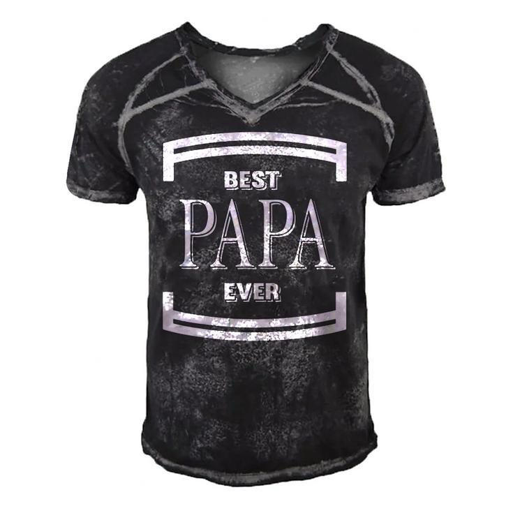 Graphic Best Papa Ever Fathers Day Gift Funny Men Men's Short Sleeve V-neck 3D Print Retro Tshirt