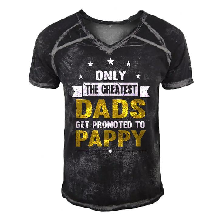 Greatest Dads Get Promoted To Pappy Grandpa Gift For Men Men's Short Sleeve V-neck 3D Print Retro Tshirt