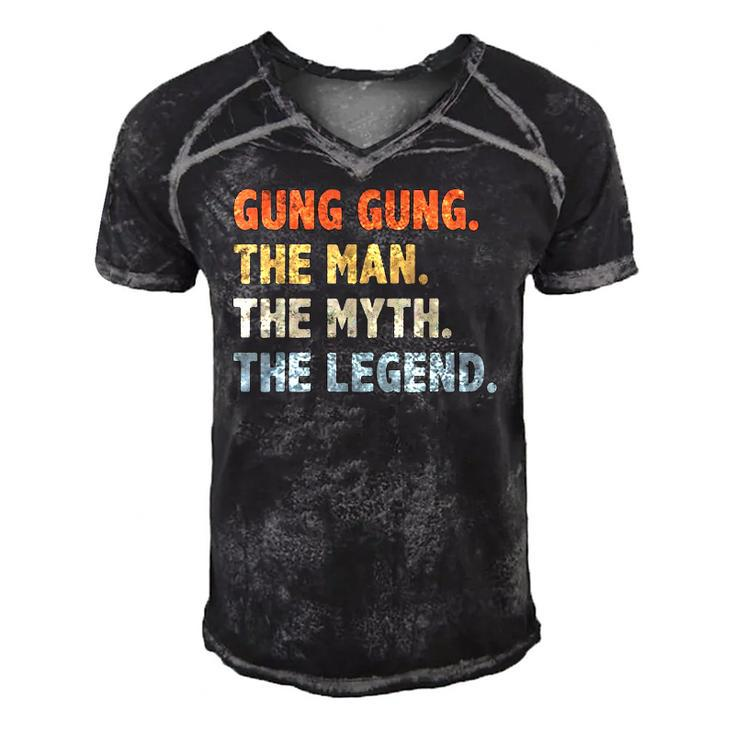 Gung Gung The Man Myth Legend Fathers Day Gift For Papa Dad Men's Short Sleeve V-neck 3D Print Retro Tshirt