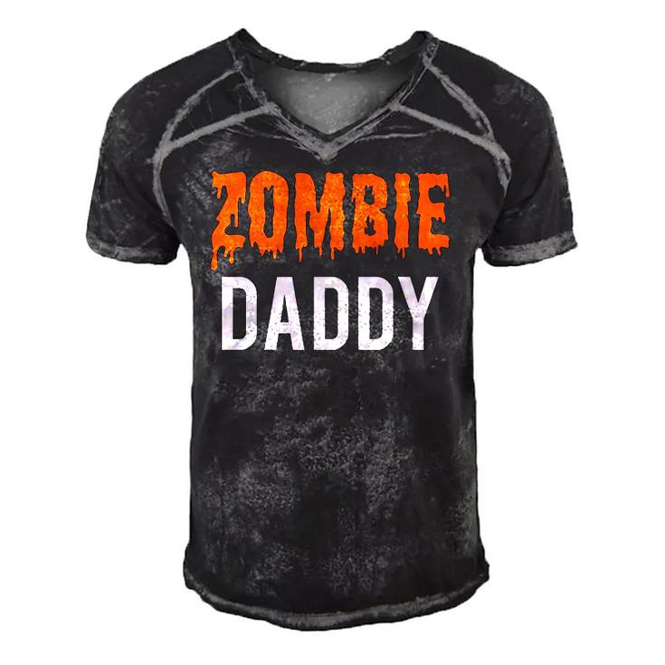Halloween Family Zombie Daddy Costume For Men  Men's Short Sleeve V-neck 3D Print Retro Tshirt